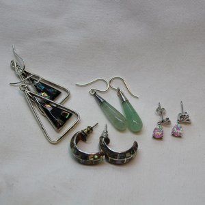 Set of 4 pairs of Sterling Silver earrings